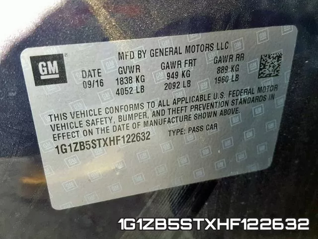 1G1ZB5STXHF122632 фото 2