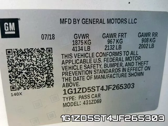 1G1ZD5ST4JF265303 фото 2