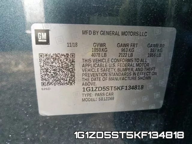 1G1ZD5ST5KF134818 фото 2
