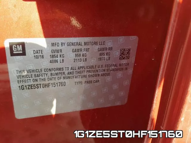 1G1ZE5ST0HF151760 фото 2