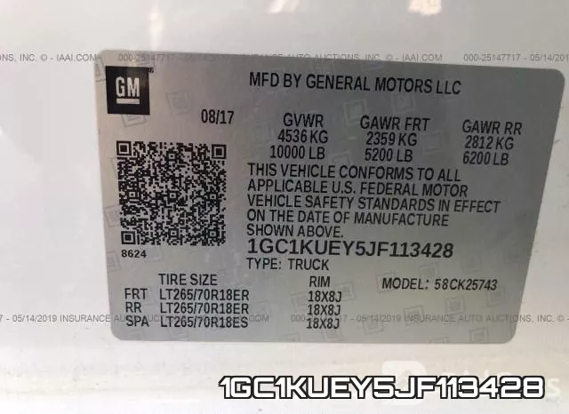 1GC1KUEY5JF113428 фото 10