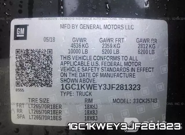 1GC1KWEY3JF281323 фото 10