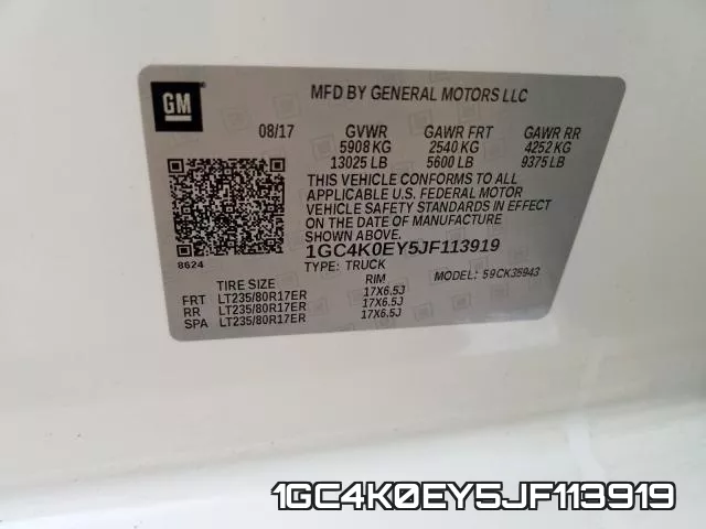 1GC4K0EY5JF113919 фото 2