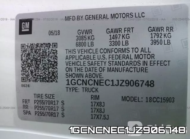 1GCNCNEC1JZ906748 фото 10