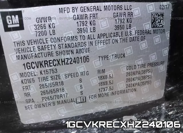 1GCVKRECXHZ240106 фото 10
