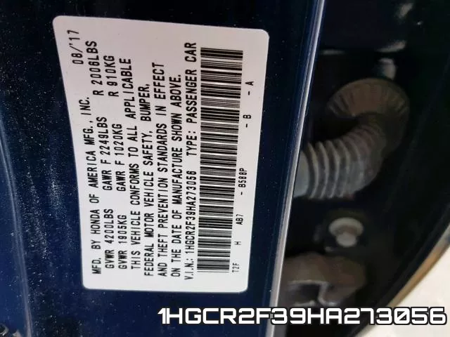 1HGCR2F39HA273056 фото 2