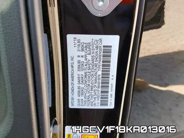 1HGCV1F18KA013016 фото 2