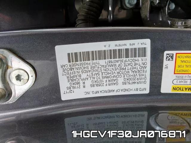 1HGCV1F30JA076871 фото 2