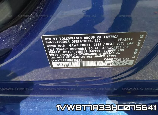 1VWBT7A33HC075641 фото 10
