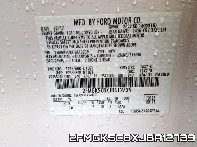 2FMGK5C8XJBA12739 фото 2
