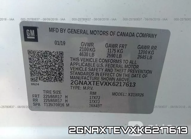 2GNAXTEVXK6217613 фото 10