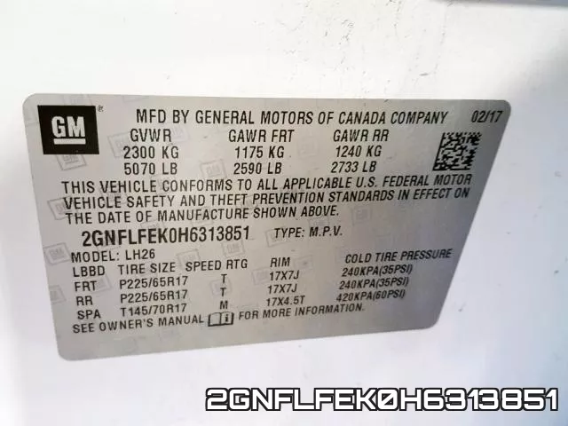 2GNFLFEK0H6313851 фото 2
