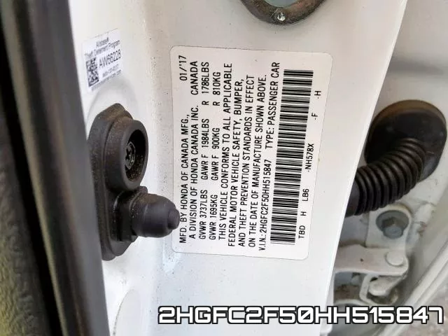 2HGFC2F50HH515847 фото 2