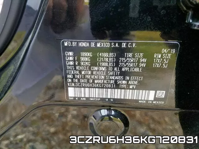 3CZRU6H36KG720831 фото 2