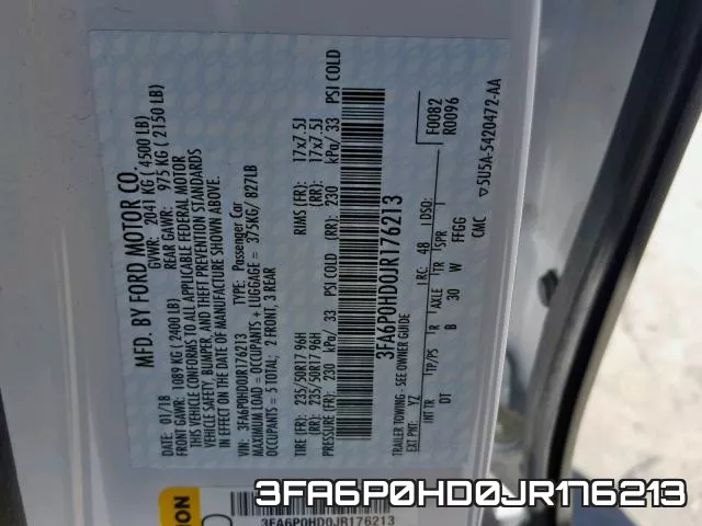 3FA6P0HD0JR176213 фото 2