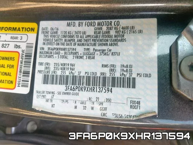 3FA6P0K9XHR137594 фото 2