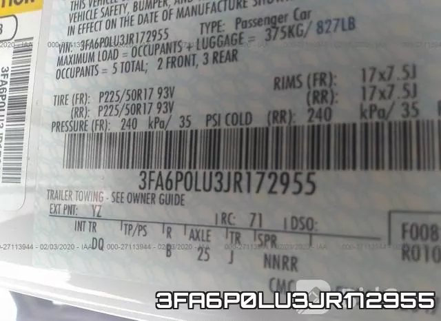 3FA6P0LU3JR172955 фото 9