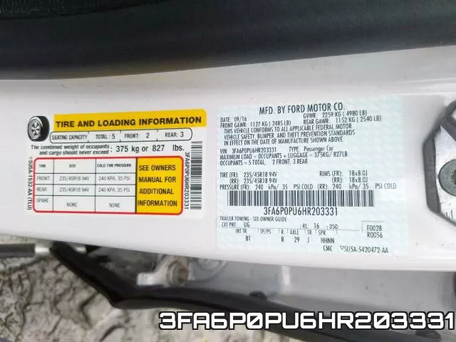 3FA6P0PU6HR203331 фото 2