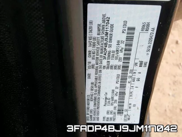 3FADP4BJ9JM117042 фото 2