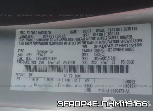 3FADP4EJ7HM119166 фото 10