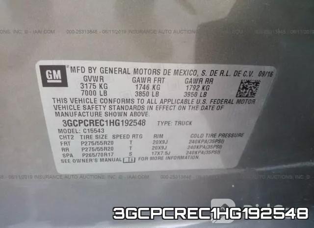 3GCPCREC1HG192548 фото 10