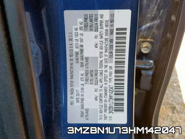 3MZBN1U73HM142047 фото 2