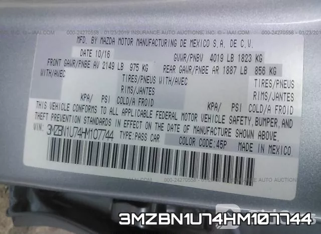 3MZBN1U74HM107744 фото 10
