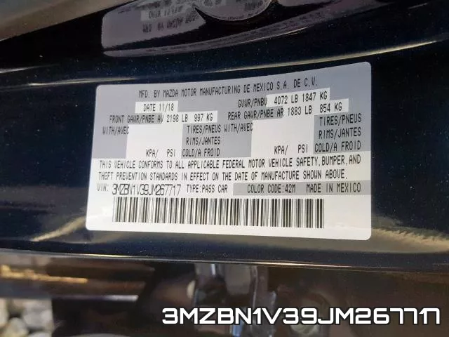 3MZBN1V39JM267717 фото 2