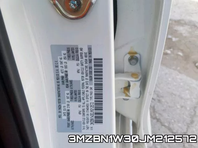 3MZBN1W30JM212572 фото 2