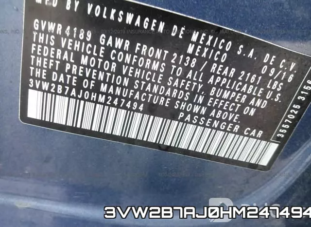 3VW2B7AJ0HM247494 фото 10