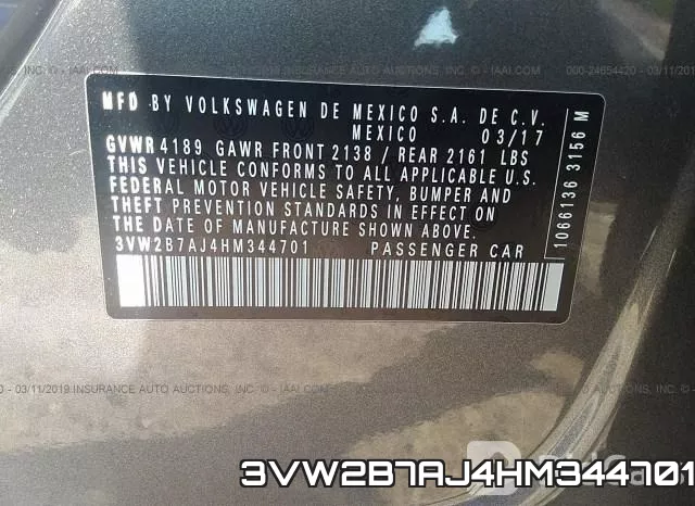 3VW2B7AJ4HM344701 фото 10