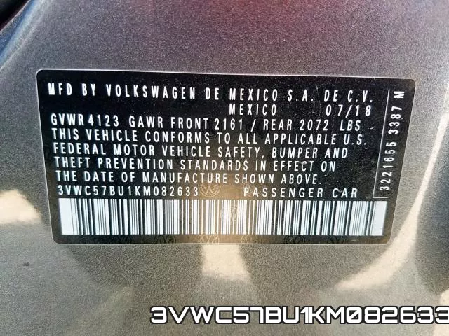 3VWC57BU1KM082633 фото 2