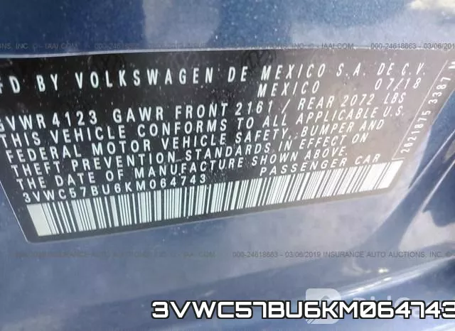 3VWC57BU6KM064743 фото 10