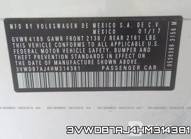 3VWDB7AJ4HM314381 фото 10
