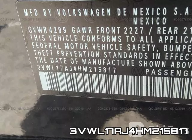 3VWL17AJ4HM215817 фото 10
