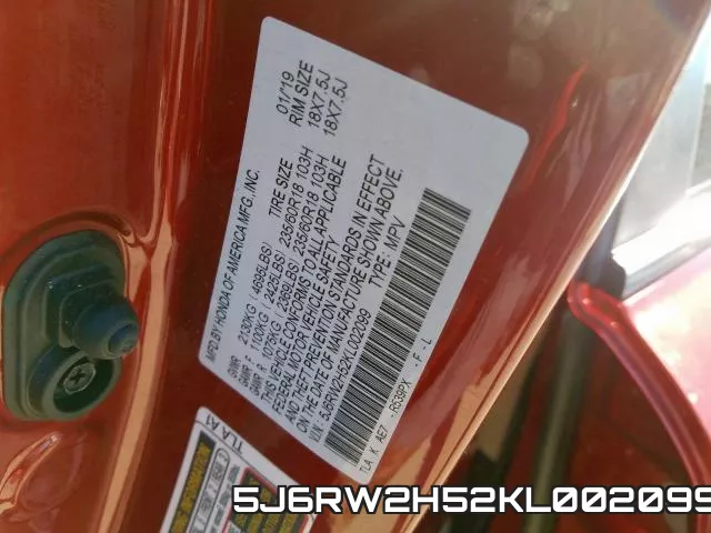 5J6RW2H52KL002099 фото 2
