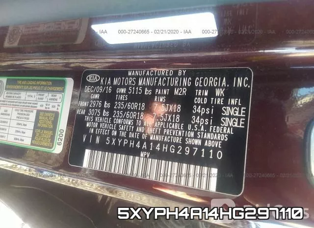 5XYPH4A14HG297110 фото 3