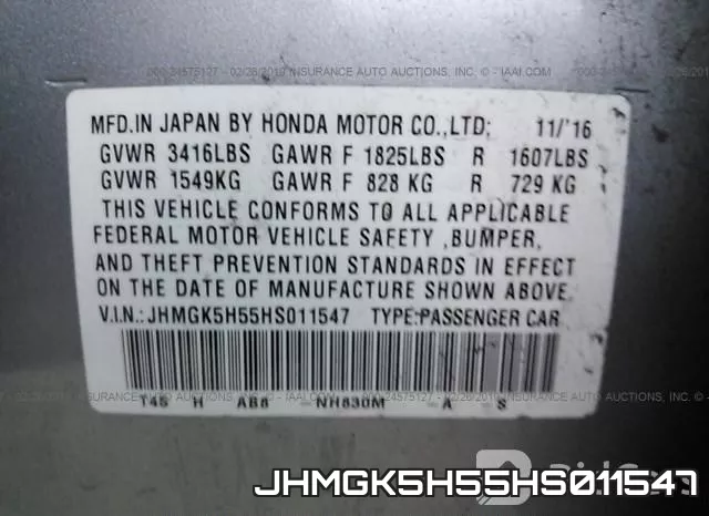 JHMGK5H55HS011547 фото 10