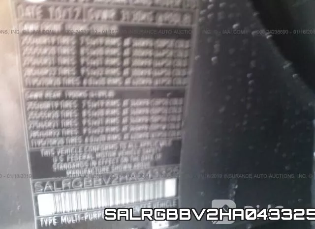 SALRGBBV2HA043325 фото 10