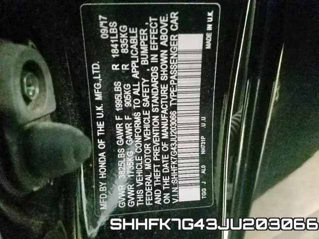 SHHFK7G43JU203066 фото 2