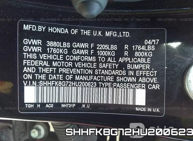 SHHFK8G72HU200623 фото 10