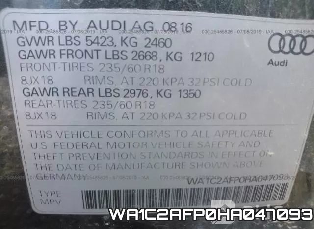 WA1C2AFP0HA047093 фото 10