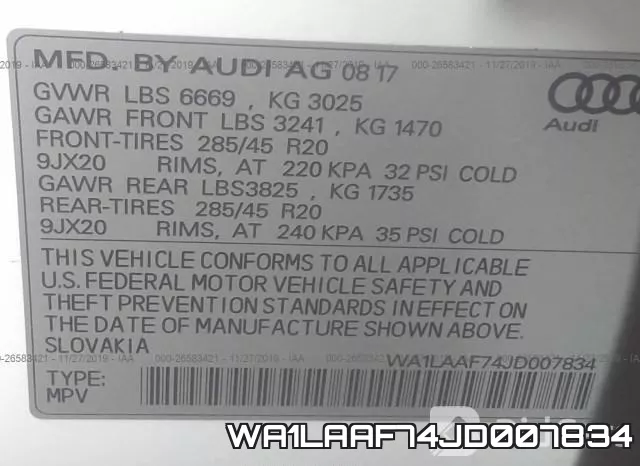 WA1LAAF74JD007834 фото 10