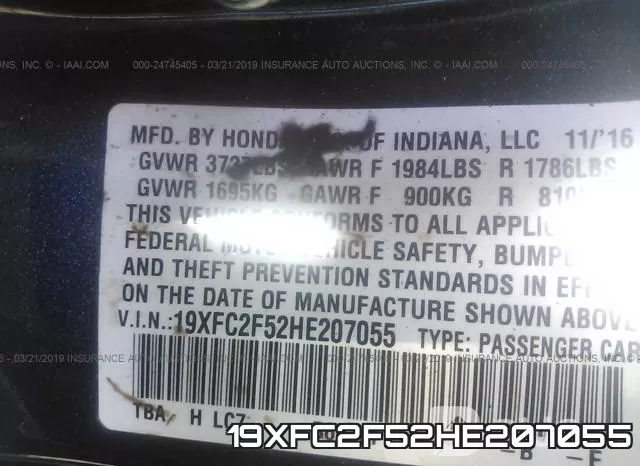 19XFC2F52HE207055 фото 10