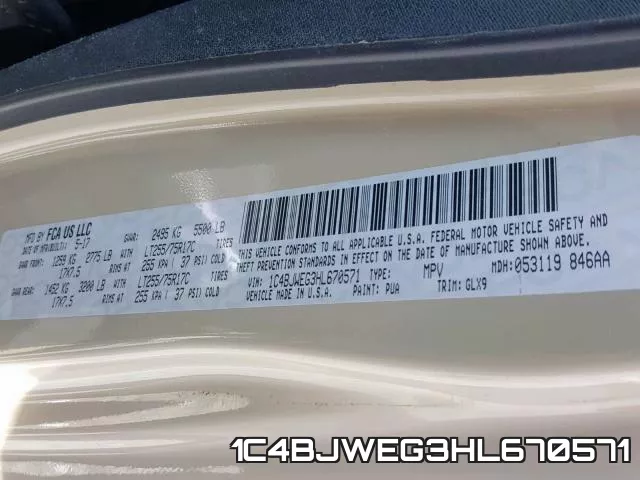 1C4BJWEG3HL670571 фото 2