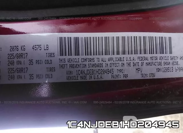 1C4NJDEB1HD204945 фото 10