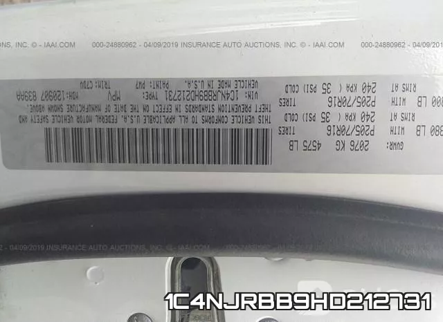 1C4NJRBB9HD212731 фото 10
