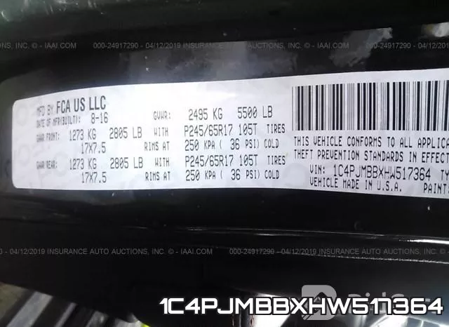 1C4PJMBBXHW517364 фото 10