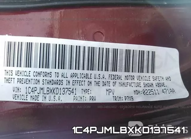 1C4PJMLBXKD137541 фото 10