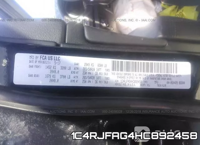 1C4RJFAG4HC892458 фото 10